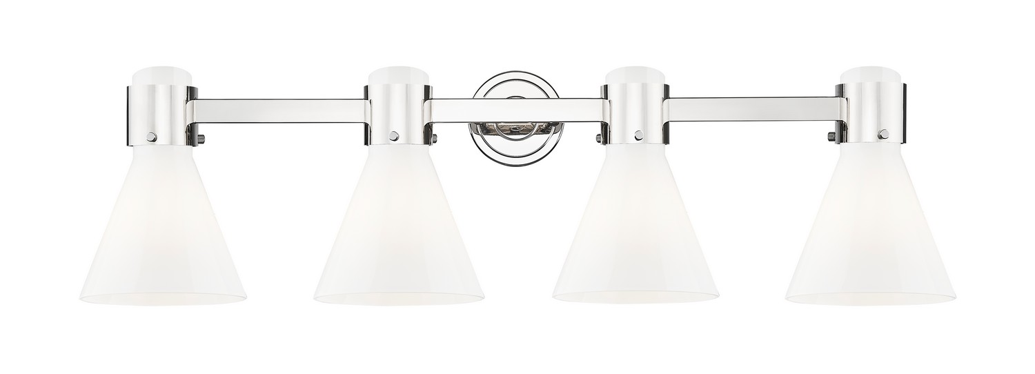 Four Light Bath Vanity by Innovations - Downtown Urban Collection, Polished Nickel Finish - 464-4W-PN-G464C-7GW