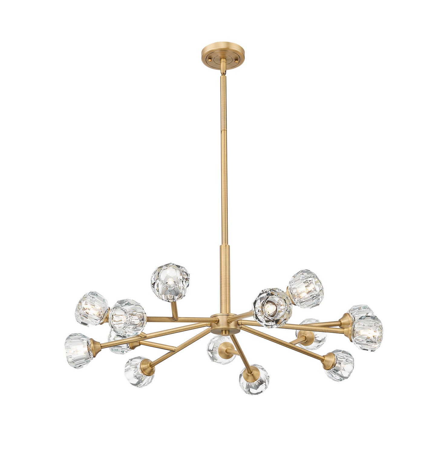 LED Chandelier by Innovations - Downtown Urban Collection, Brushed Brass Finish - 465-14CR-BB-G465-CL
