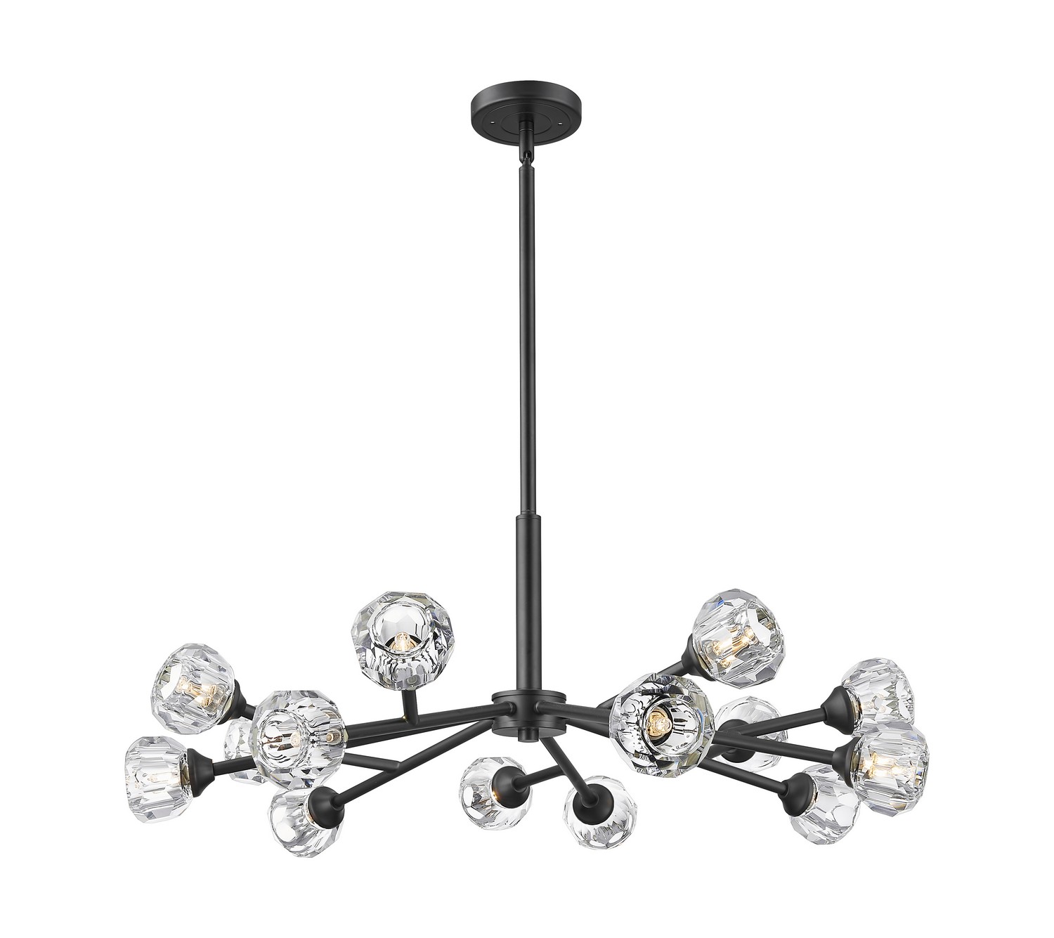 LED Chandelier by Innovations - Downtown Urban Collection, Matte Black Finish - 465-14CR-BK-G465-CL