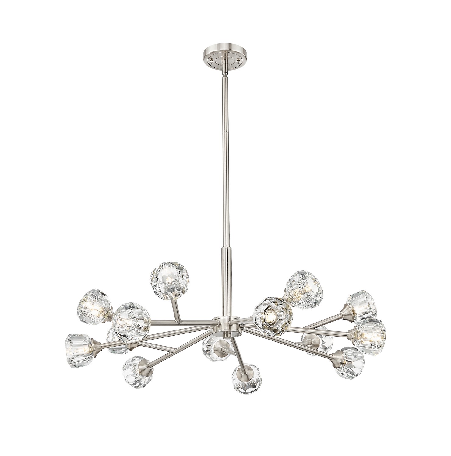 LED Chandelier by Innovations - Downtown Urban Collection, Satin Nickel Finish - 465-14CR-SN-G465-CL