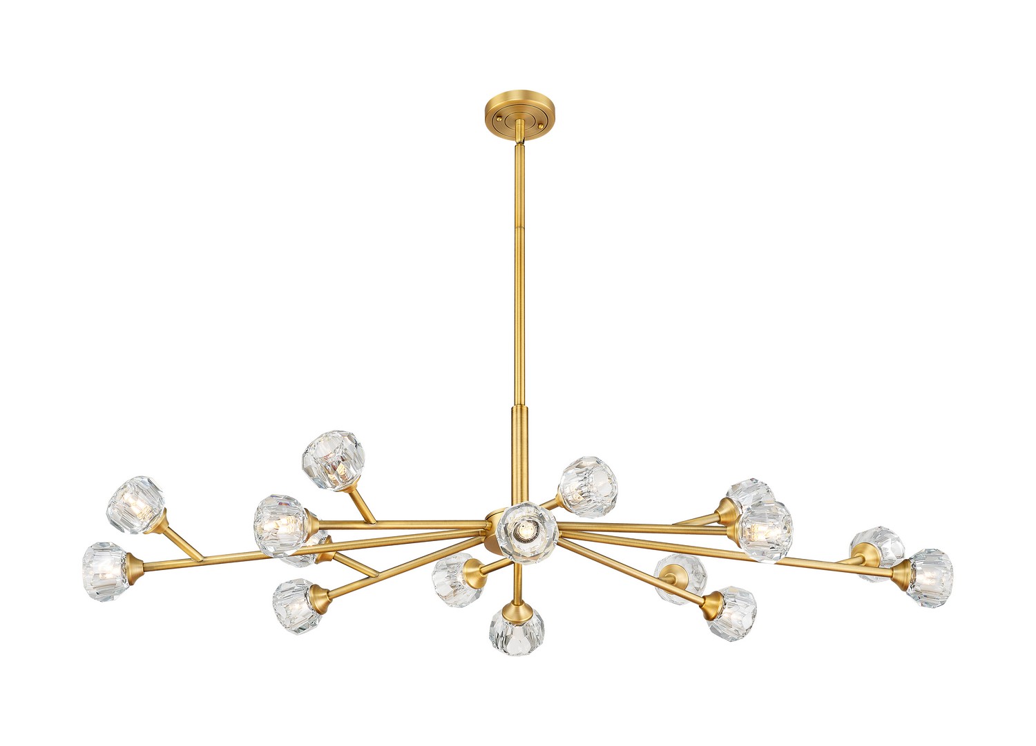 LED Chandelier by Innovations - Downtown Urban Collection, Brushed Brass Finish - 465-16I-BB-G465-CL