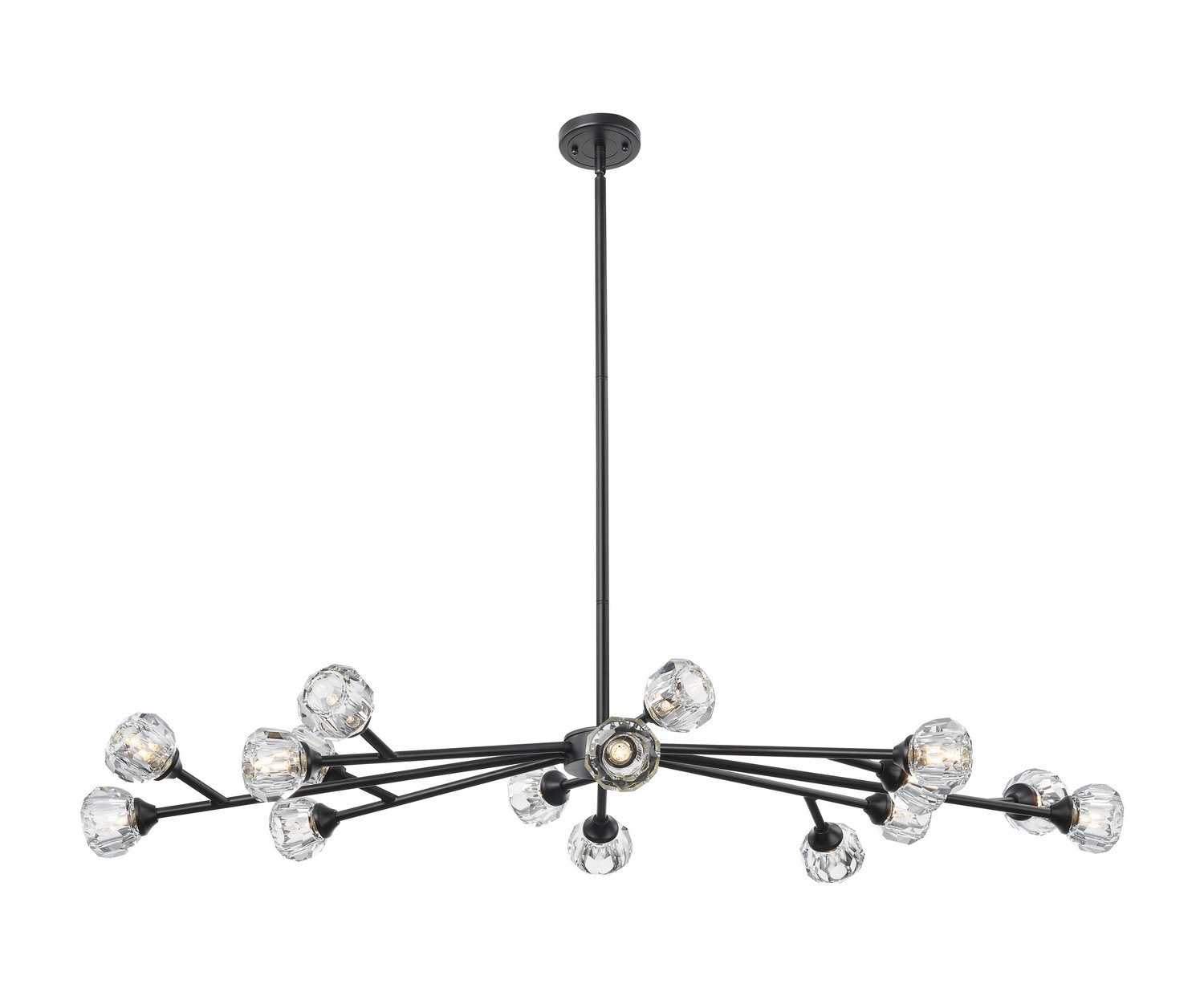 LED Chandelier by Innovations - Downtown Urban Collection, Matte Black Finish - 465-16I-BK-G465-CL