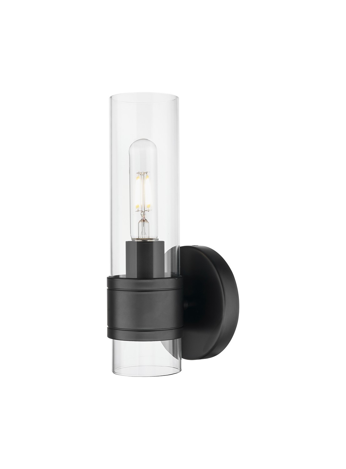 One Light Wall Sconce by Innovations - Downtown Urban Collection, Matte Black Finish - 467-1W-BK-G467-CL