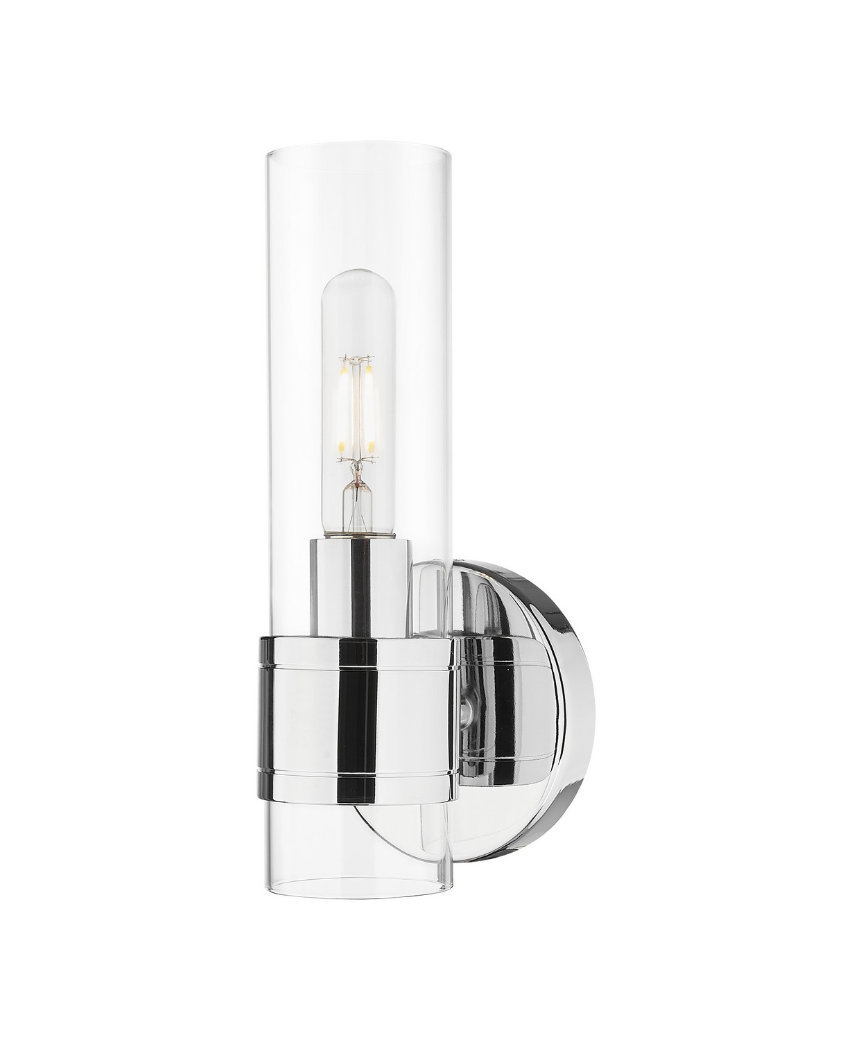 One Light Wall Sconce by Innovations - Downtown Urban Collection, Polished Chrome Finish - 467-1W-PC-G467-CL