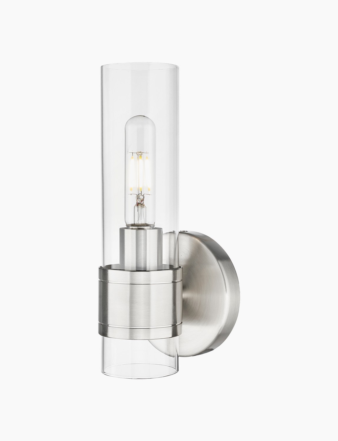 One Light Wall Sconce by Innovations - Downtown Urban Collection, Satin Nickel Finish - 467-1W-SN-G467-CL