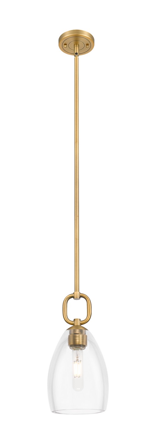 One Light Mini Pendant by Innovations - Downtown Urban Collection, Brushed Brass Finish - 485-1S-BB-G485-6CL