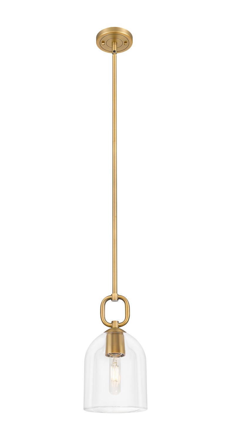 One Light Mini Pendant by Innovations - Downtown Urban Collection, Brushed Brass Finish - 485-1S-BB-G487-6CL