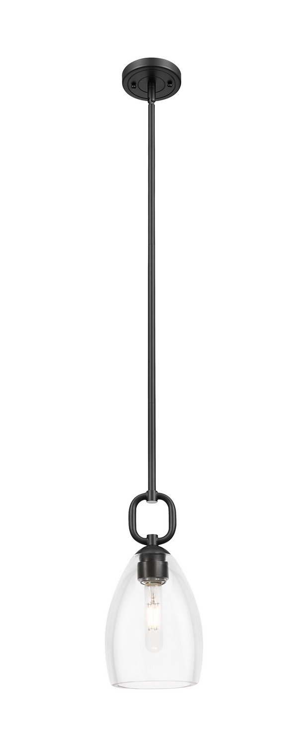 One Light Mini Pendant by Innovations - Downtown Urban Collection, Matte Black Finish - 485-1S-BK-G485-6CL