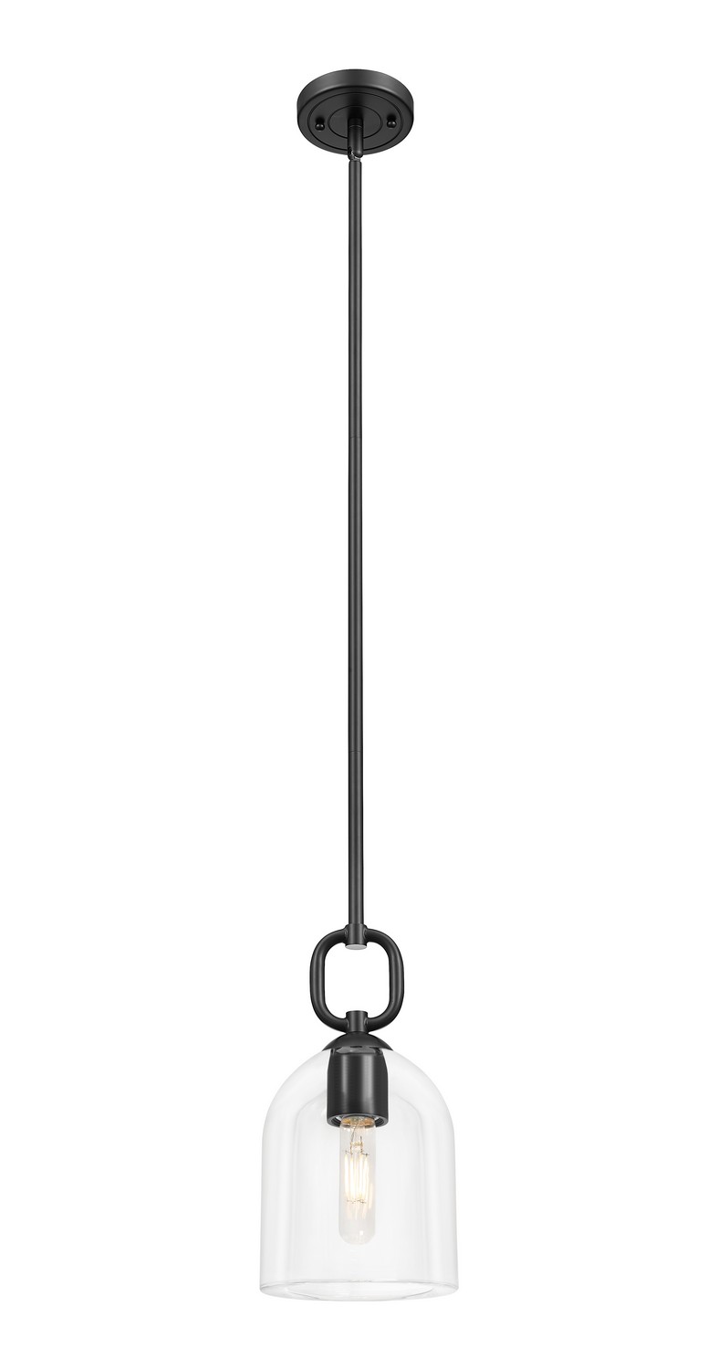 One Light Mini Pendant by Innovations - Downtown Urban Collection, Matte Black Finish - 485-1S-BK-G487-6CL