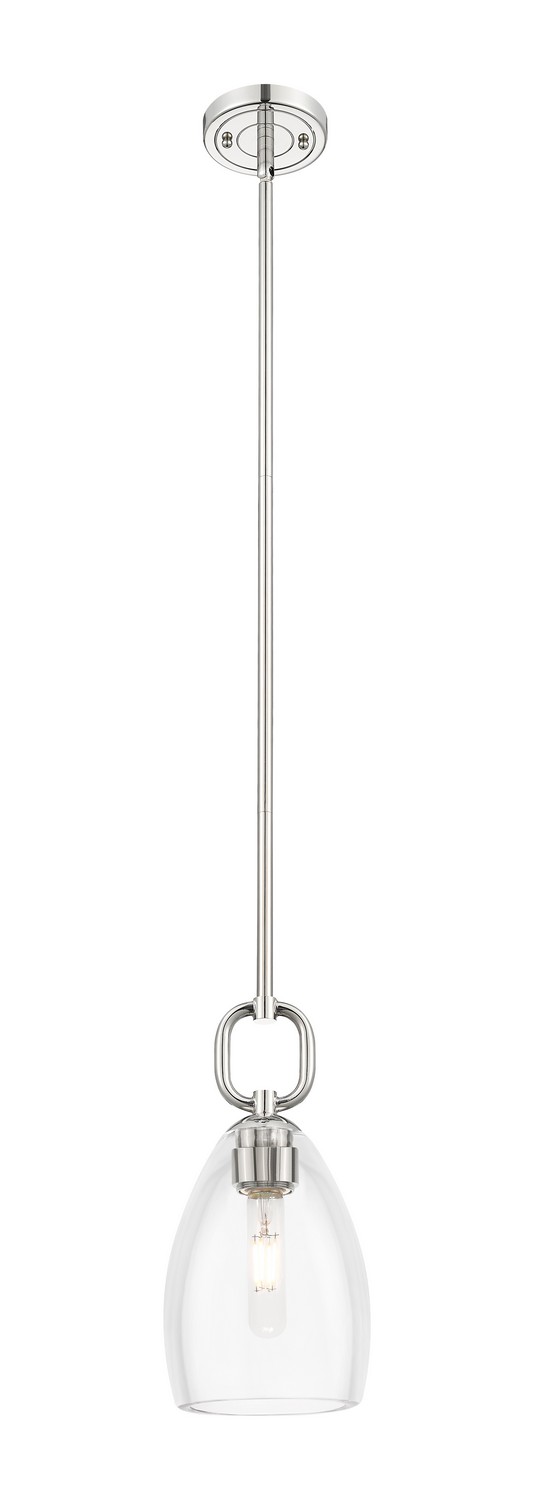 One Light Mini Pendant by Innovations - Downtown Urban Collection, Polished Nickel Finish - 485-1S-PN-G485-6CL
