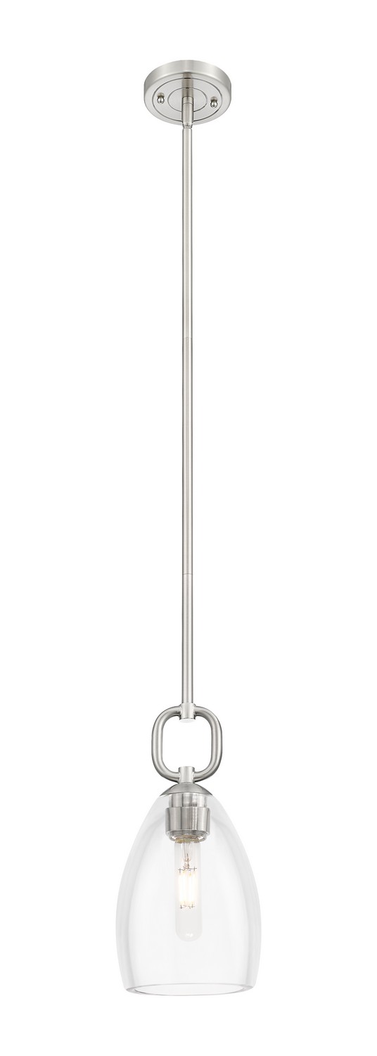 One Light Mini Pendant by Innovations - Downtown Urban Collection, Satin Nickel Finish - 485-1S-SN-G485-6CL