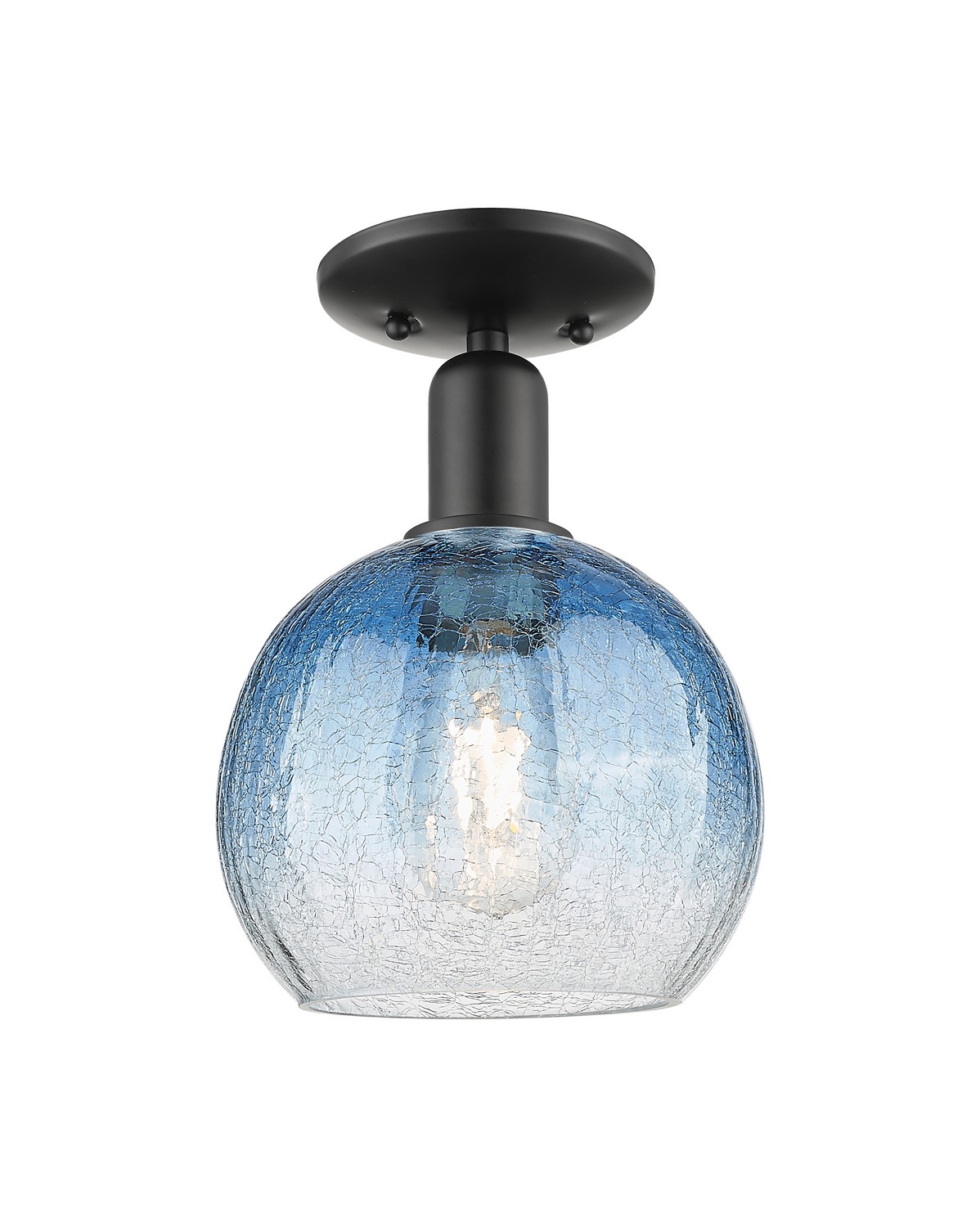 One Light Semi-Flush Mount by Innovations - Arcadia Collection, Matte Black Finish - 716-1C-BK-G483-8SB