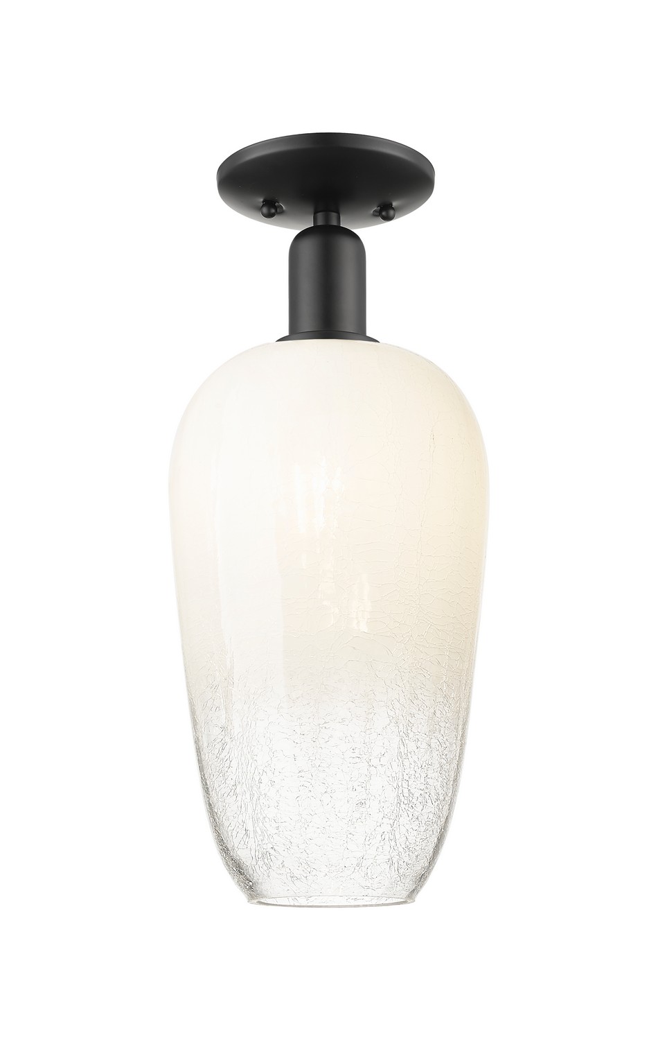 One Light Semi-Flush Mount by Innovations - Arcadia Collection, Matte Black Finish - 716-1C-BK-G484-7OP