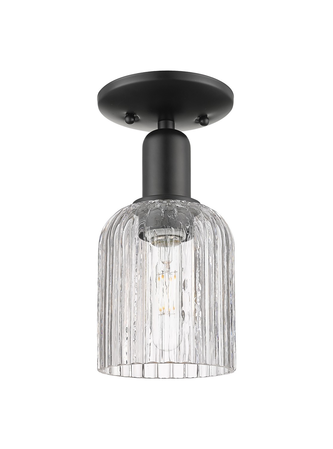 One Light Semi-Flush Mount by Innovations - Arcadia Collection, Matte Black Finish - 716-1C-BK-G559-5CL