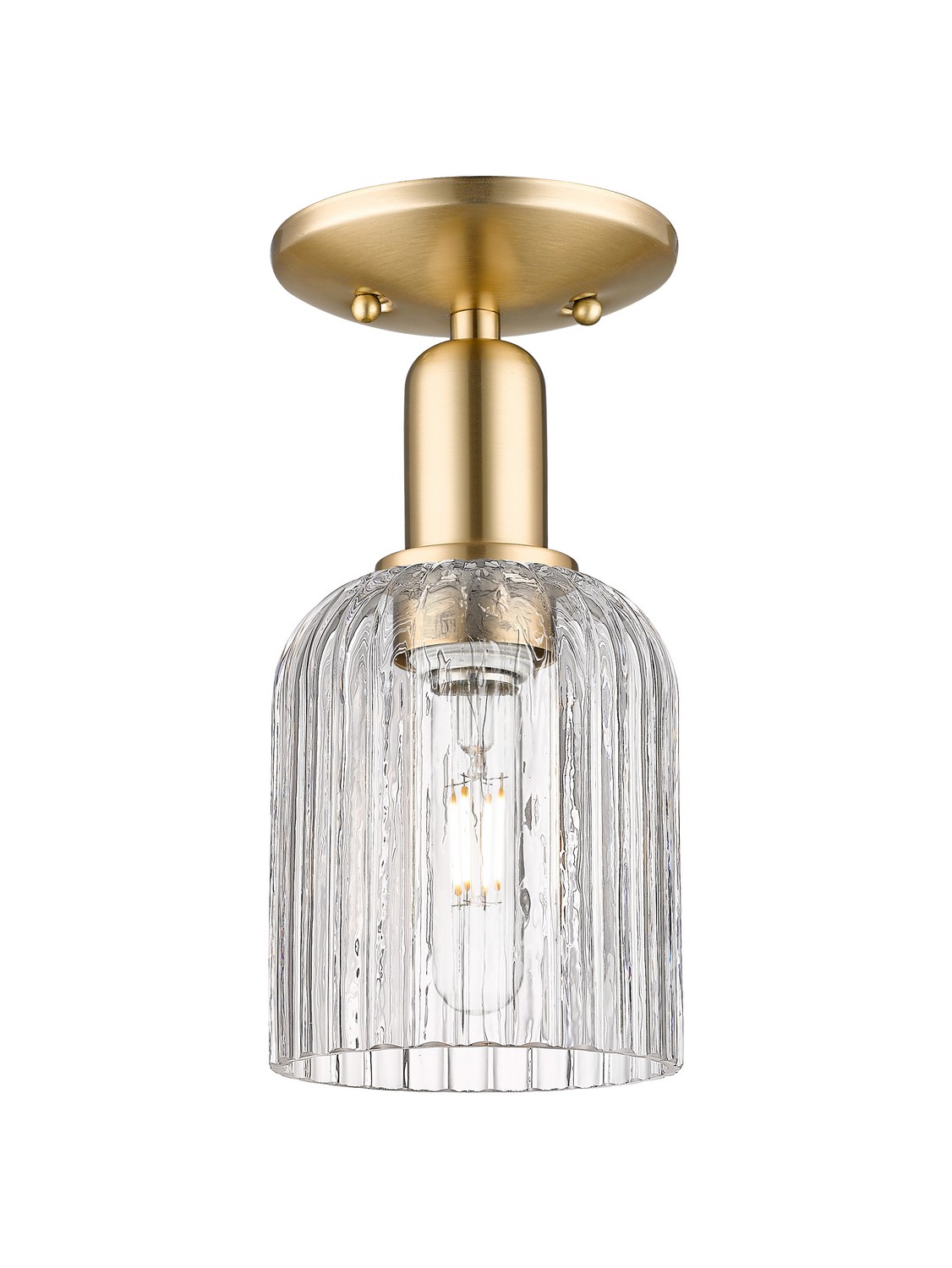 One Light Semi-Flush Mount by Innovations - Arcadia Collection, Champagne Bronze Finish - 716-1C-CB-G559-5CL