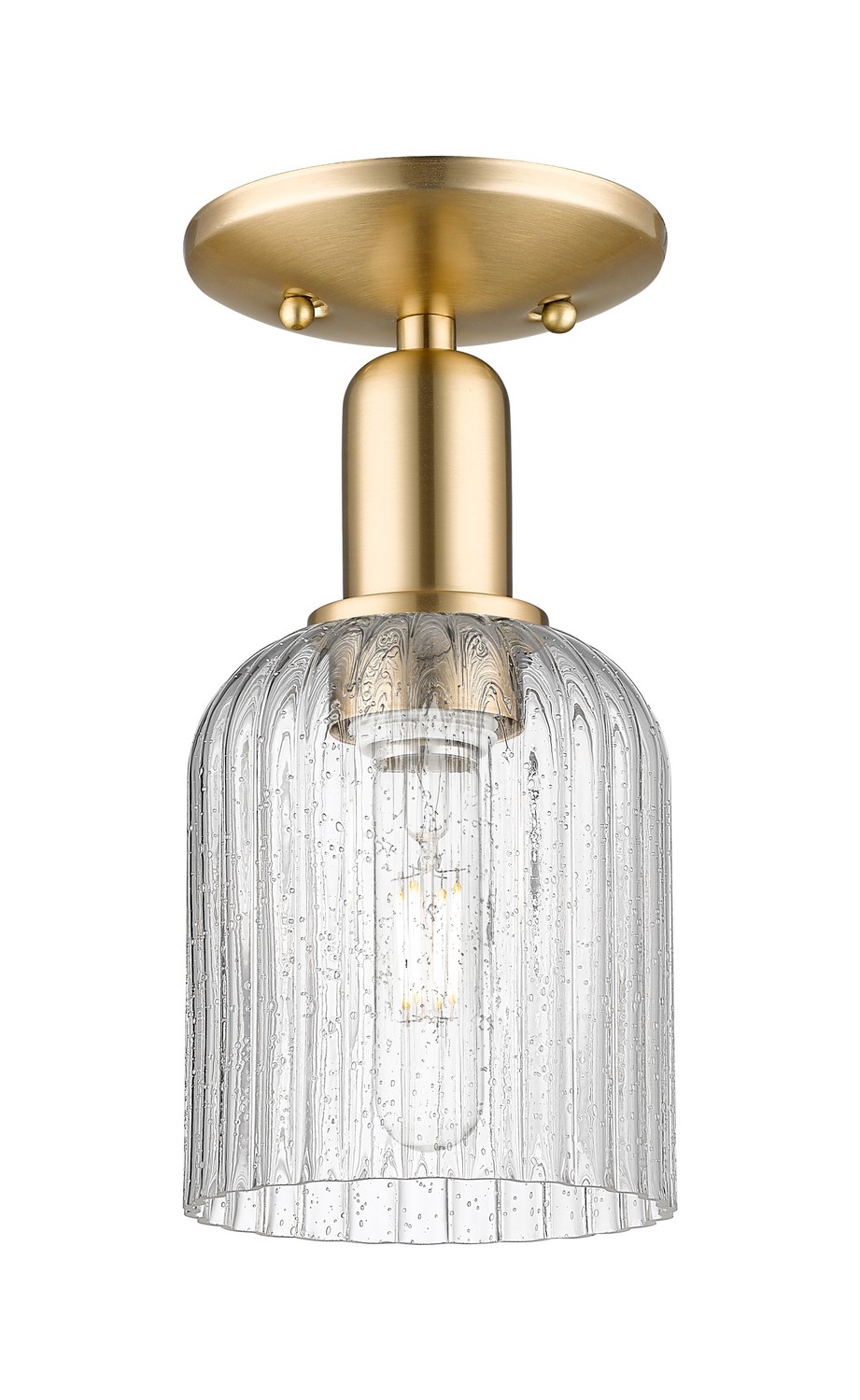 One Light Semi-Flush Mount by Innovations - Arcadia Collection, Champagne Bronze Finish - 716-1C-CB-G559-5SDY