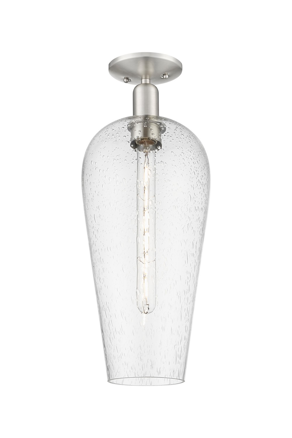 One Light Semi-Flush Mount by Innovations - Arcadia Collection, Brushed Satin Nickel Finish - 716-1C-SN-G456-8SDY