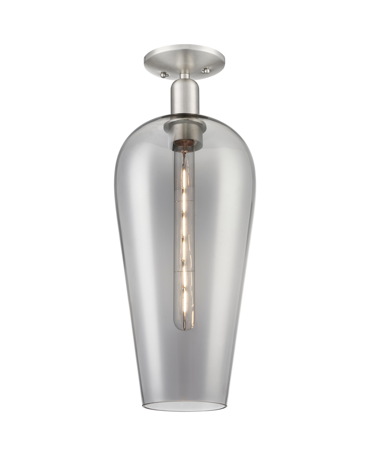 One Light Semi-Flush Mount by Innovations - Arcadia Collection, Brushed Satin Nickel Finish - 716-1C-SN-G456-8SM