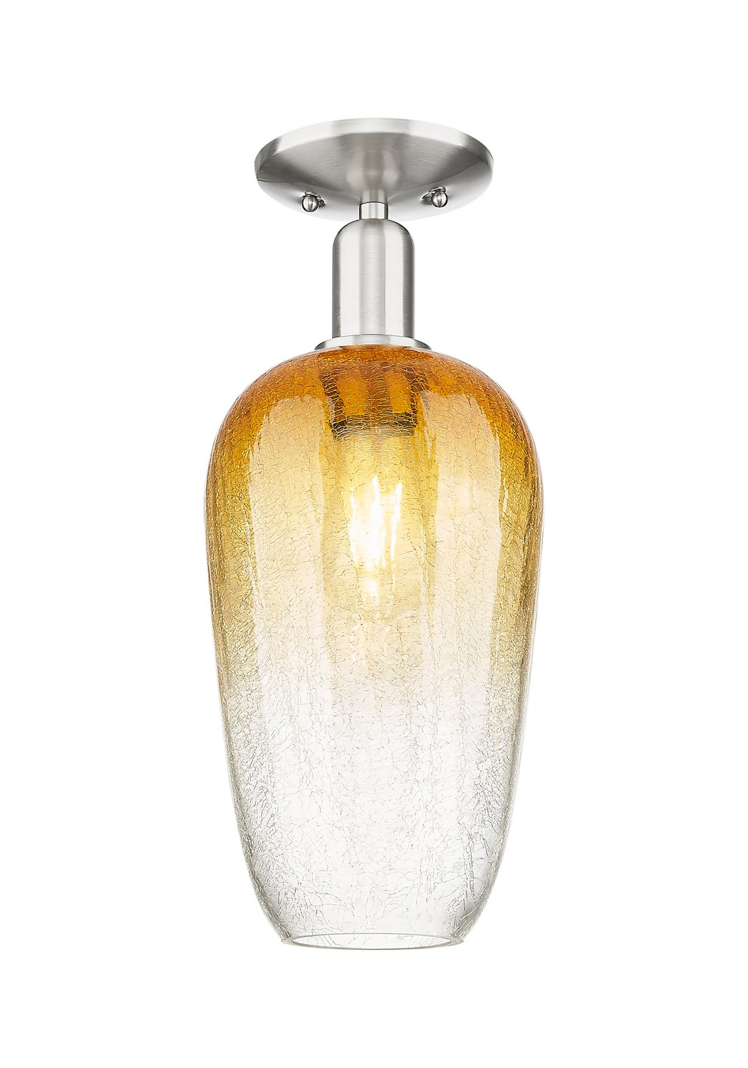 One Light Semi-Flush Mount by Innovations - Arcadia Collection, Brushed Satin Nickel Finish - 716-1C-SN-G484-7AM