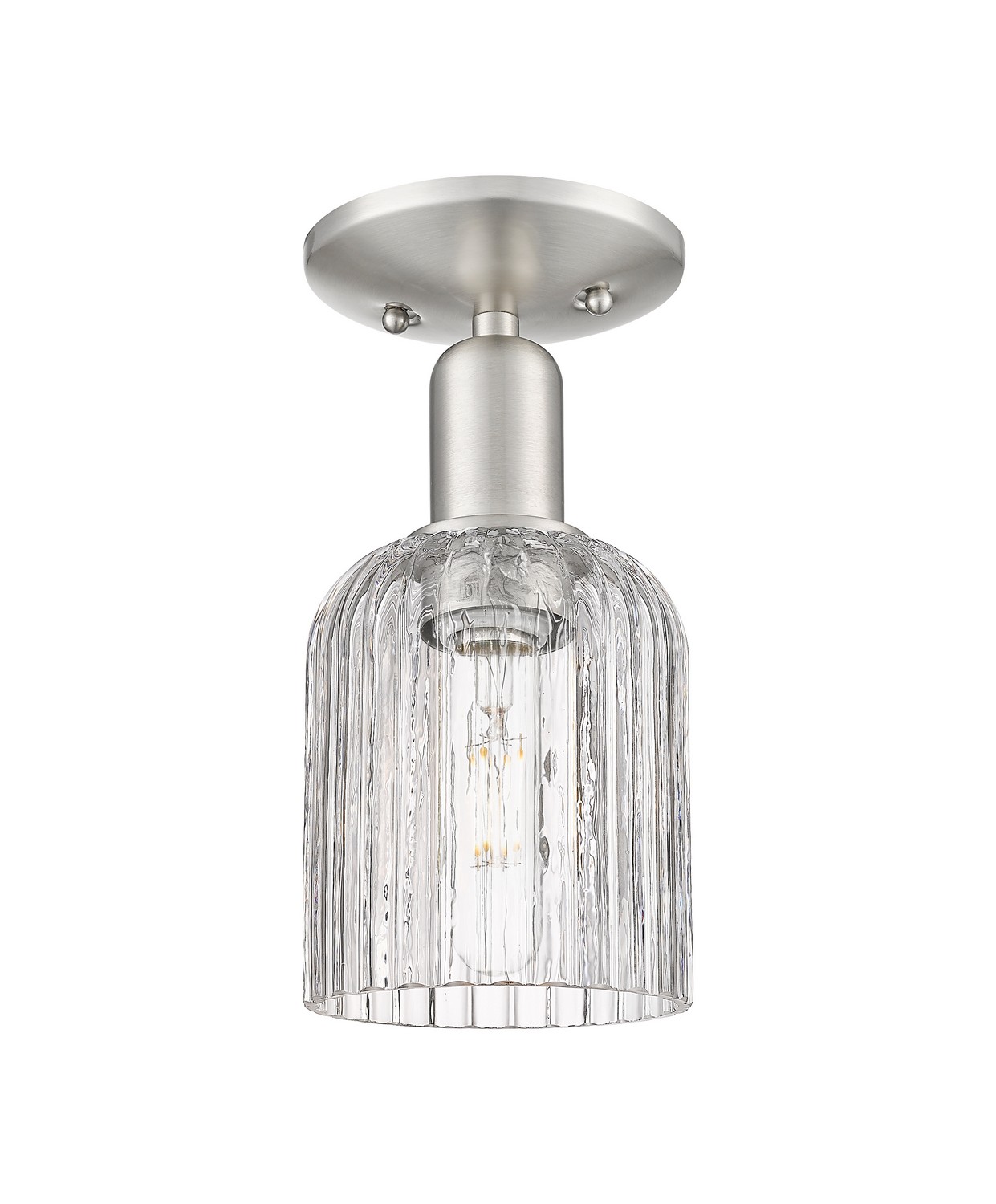 One Light Semi-Flush Mount by Innovations - Arcadia Collection, Brushed Satin Nickel Finish - 716-1C-SN-G559-5CL