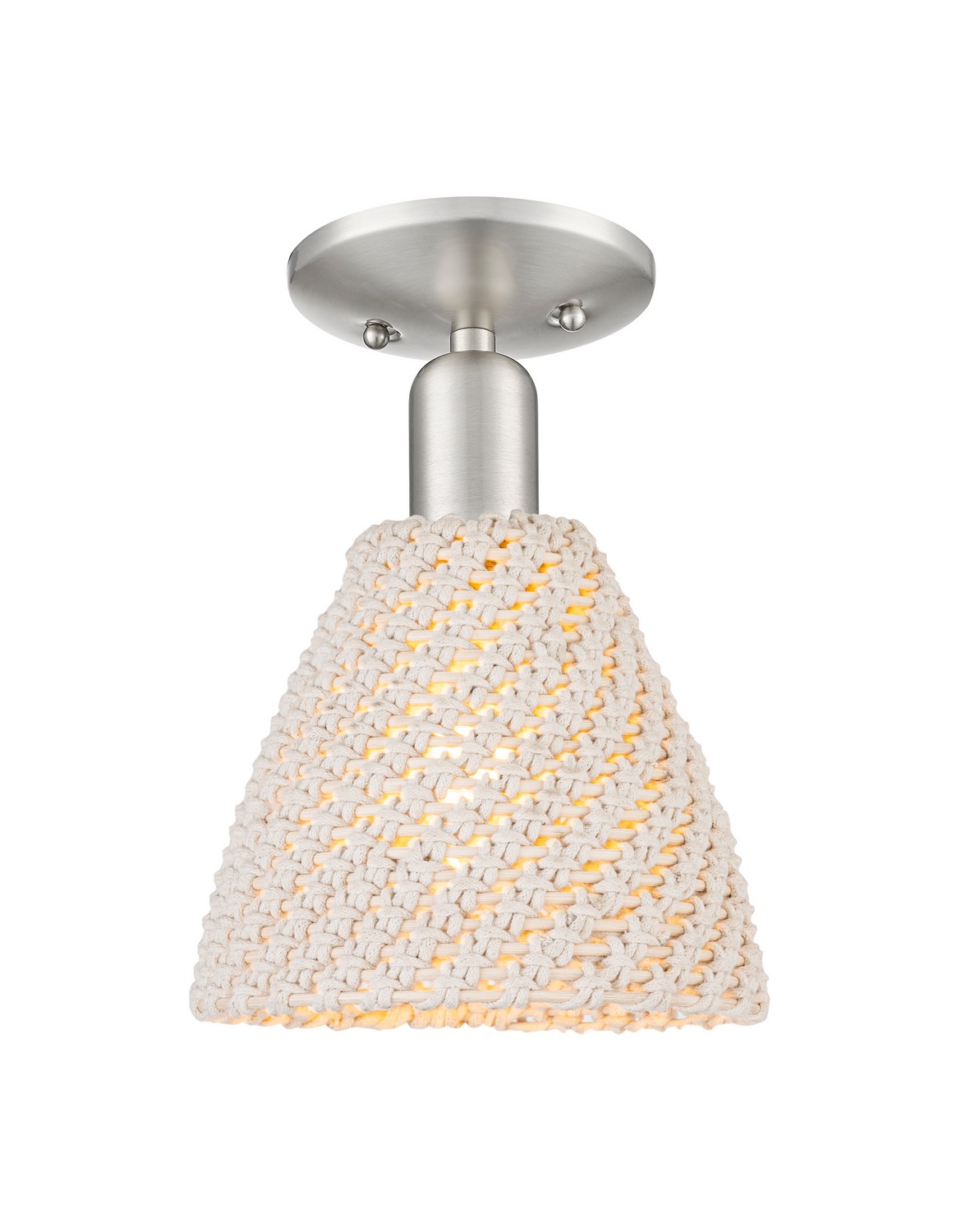 One Light Semi-Flush Mount by Innovations - Arcadia Collection, Brushed Satin Nickel Finish - 716-1C-SN-NBD-75-NAT