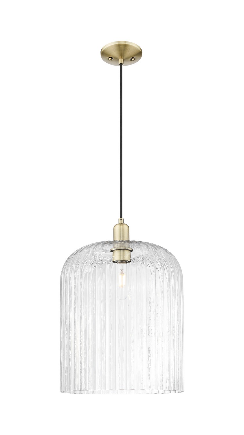 One Light Mini Pendant by Innovations - Arcadia Collection, Antique Brass Finish - 716-1P-AB-G559-12CL