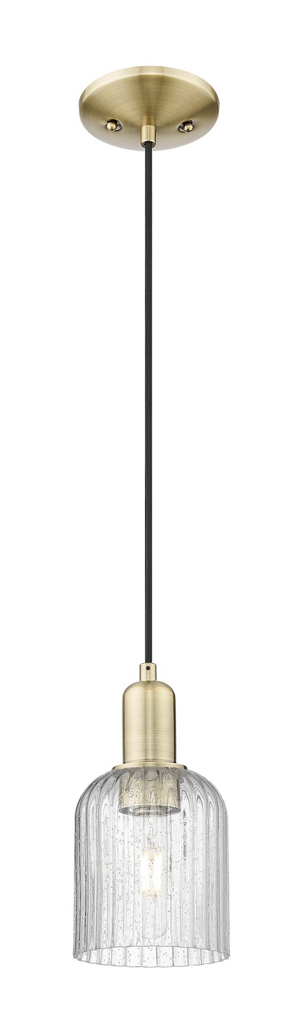 One Light Mini Pendant by Innovations - Arcadia Collection, Antique Brass Finish - 716-1P-AB-G559-5SDY