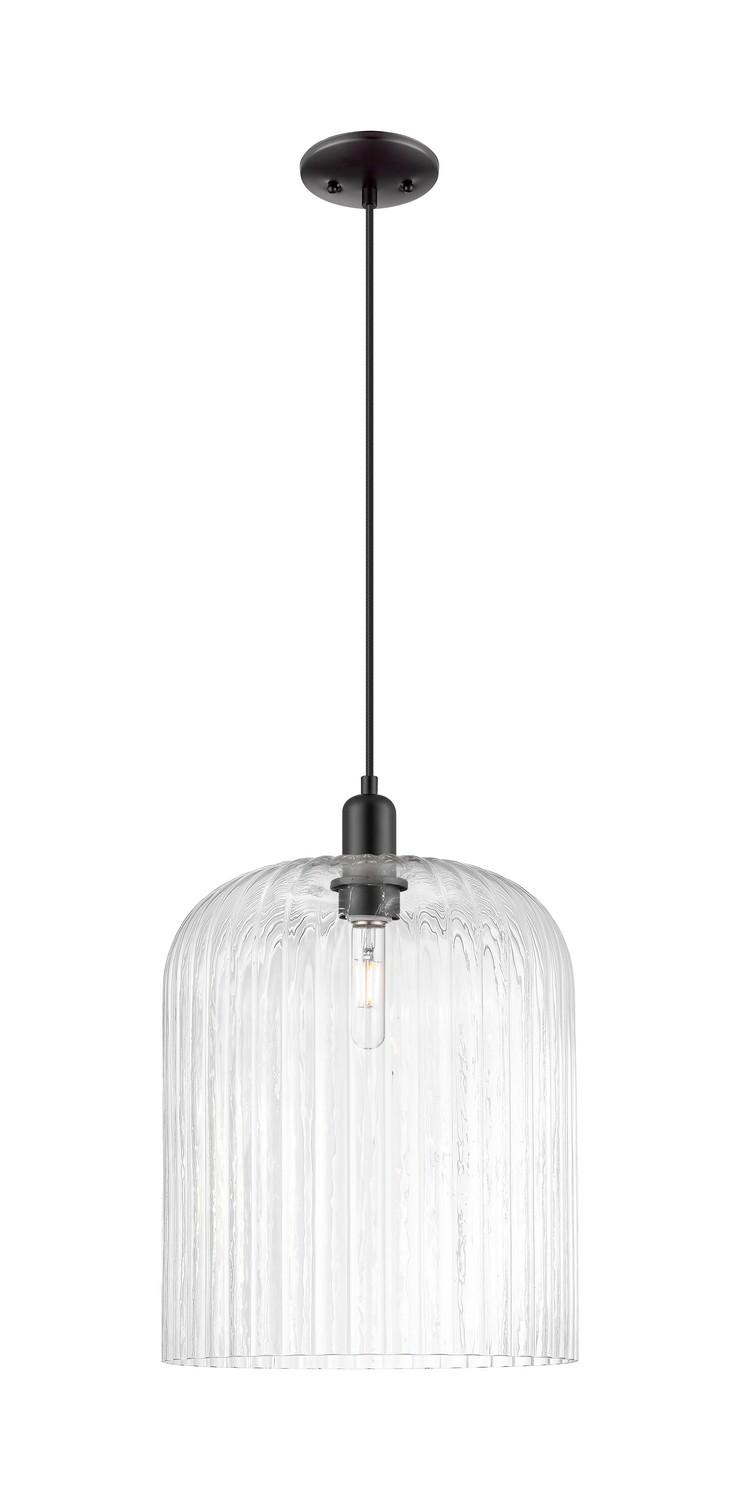 One Light Mini Pendant by Innovations - Arcadia Collection, Matte Black Finish - 716-1P-BK-G559-12CL
