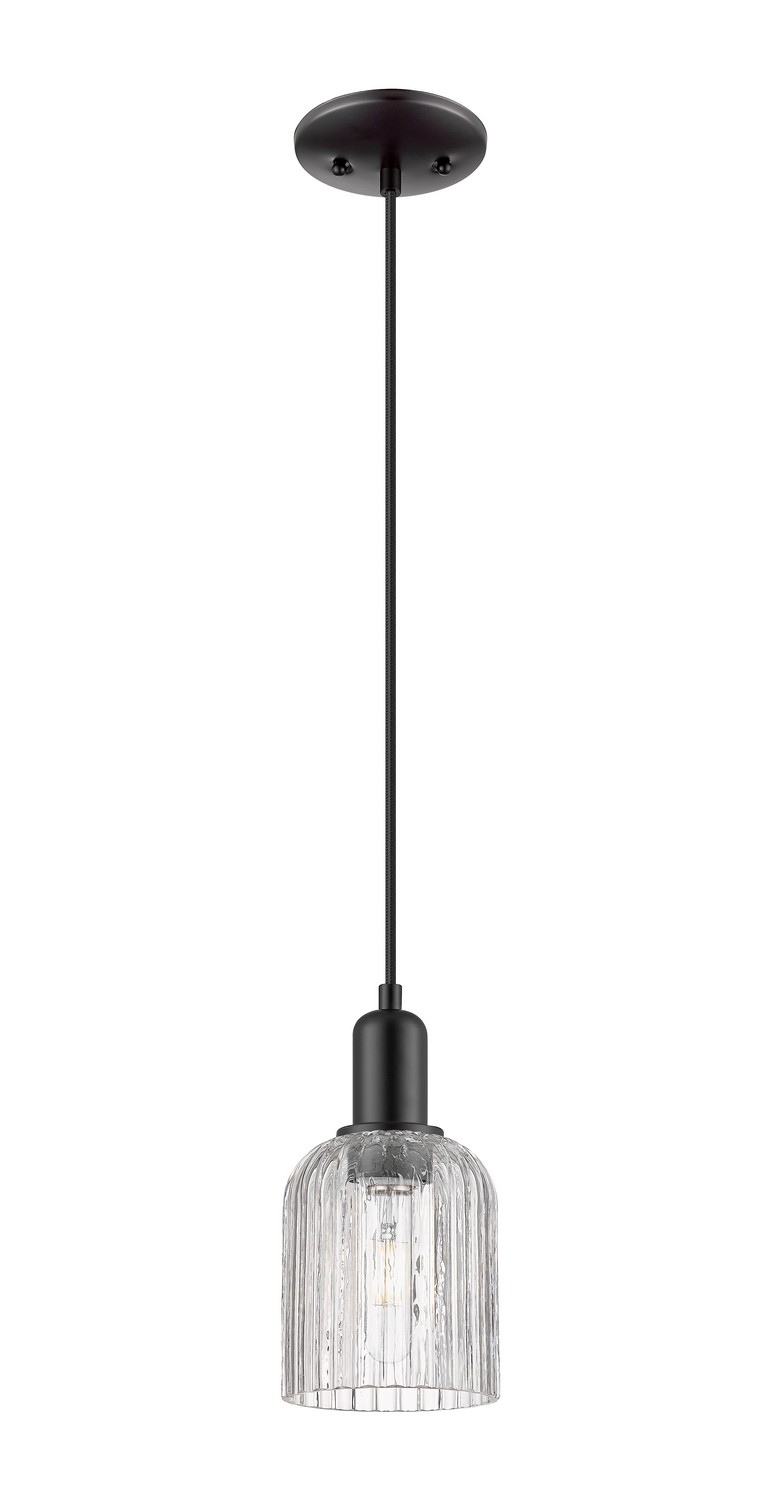 One Light Mini Pendant by Innovations - Arcadia Collection, Matte Black Finish - 716-1P-BK-G559-5CL