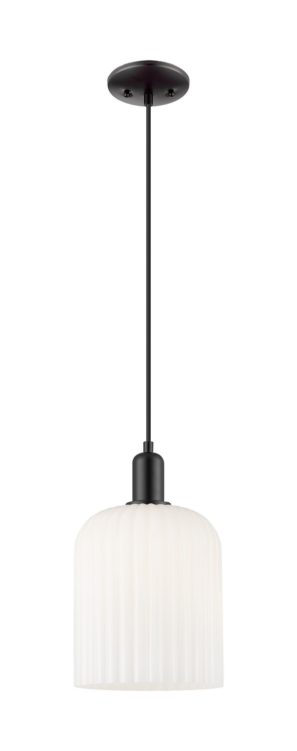 One Light Mini Pendant by Innovations - Arcadia Collection, Matte Black Finish - 716-1P-BK-G559-8GWH