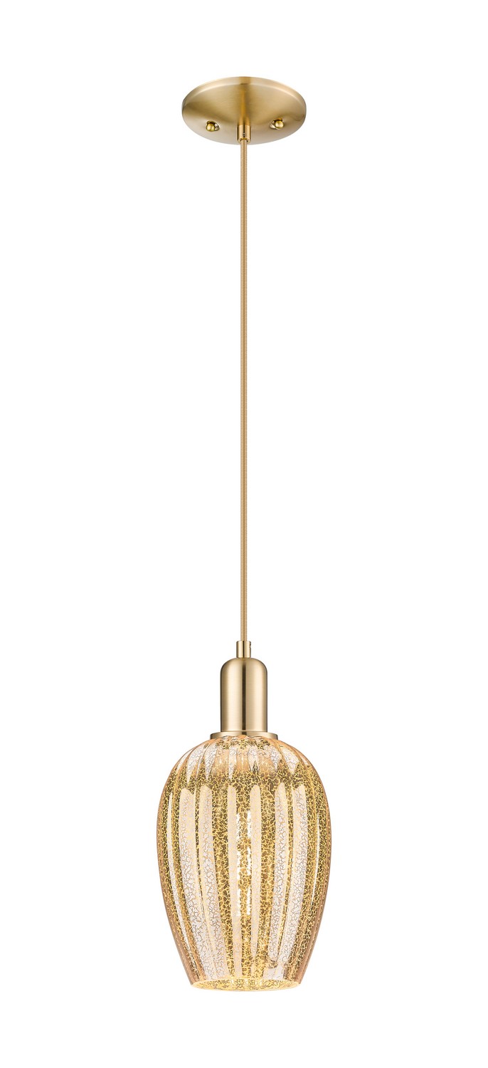 One Light Mini Pendant by Innovations - Arcadia Collection, Champagne Bronze Finish - 716-1P-CB-G457-6ME