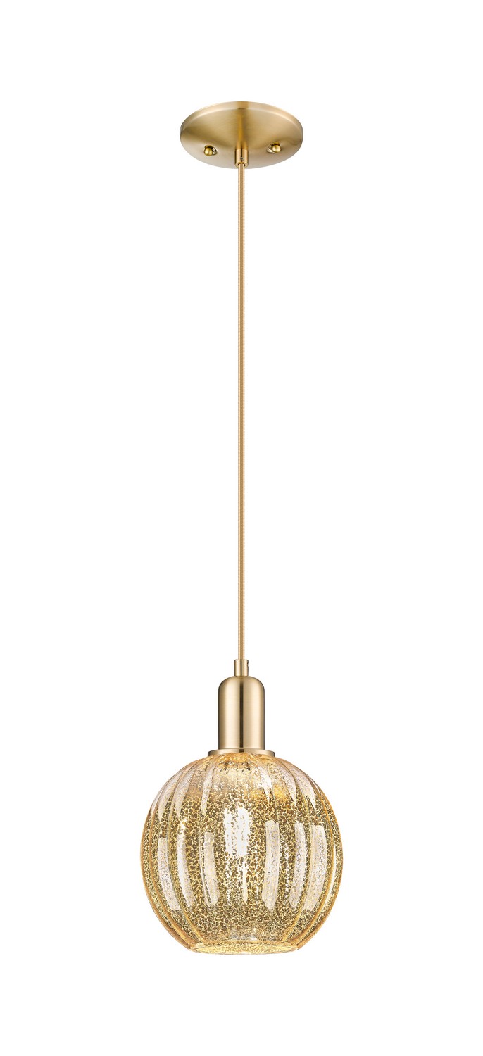 One Light Mini Pendant by Innovations - Arcadia Collection, Champagne Bronze Finish - 716-1P-CB-G458-7ME