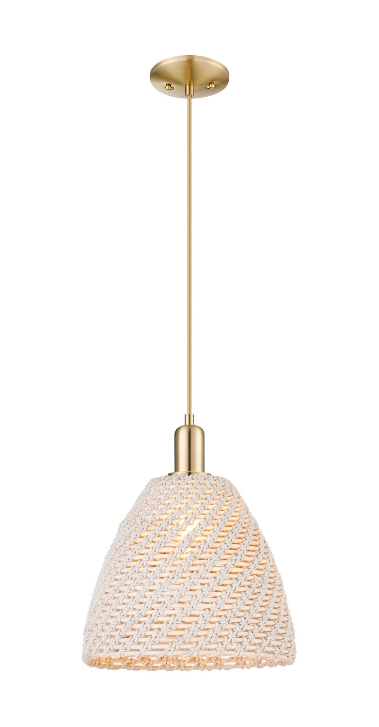 One Light Mini Pendant by Innovations - Arcadia Collection, Champagne Bronze Finish - 716-1P-CB-NBD-12-NAT