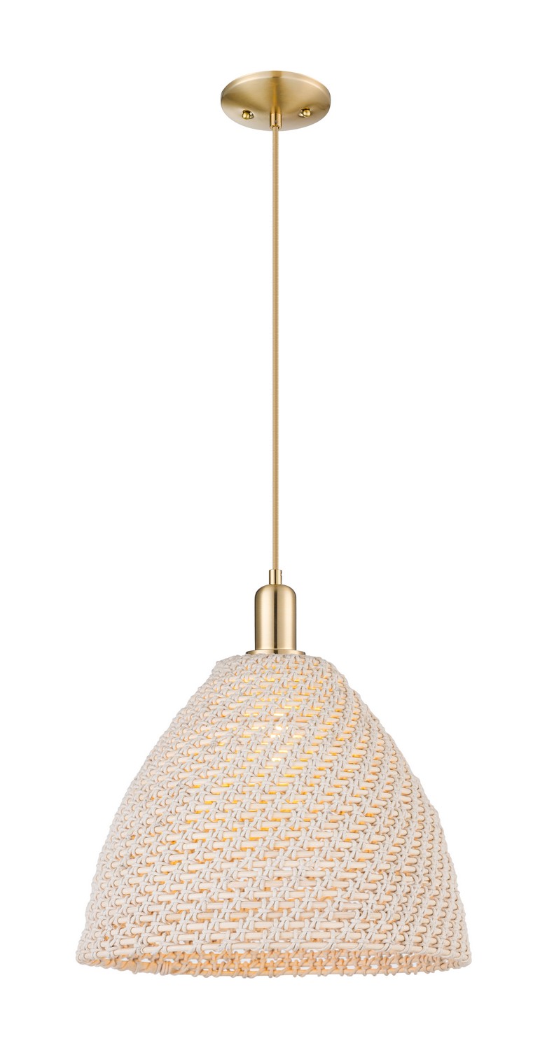 One Light Mini Pendant by Innovations - Arcadia Collection, Champagne Bronze Finish - 716-1P-CB-NBD-16-NAT