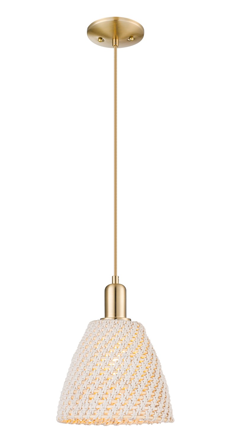 One Light Mini Pendant by Innovations - Arcadia Collection, Champagne Bronze Finish - 716-1P-CB-NBD-9-NAT