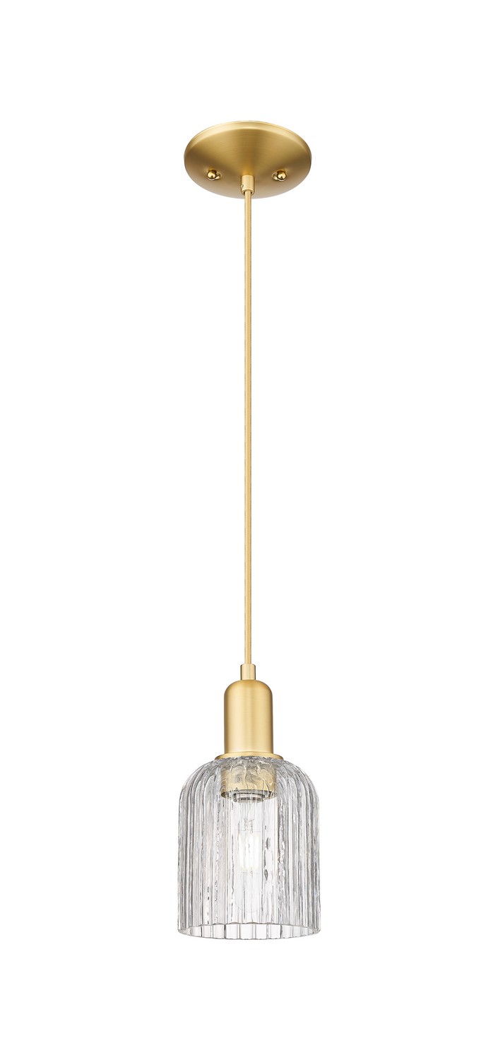 One Light Mini Pendant by Innovations - Arcadia Collection, Satin Gold Finish - 716-1P-SG-G559-5CL