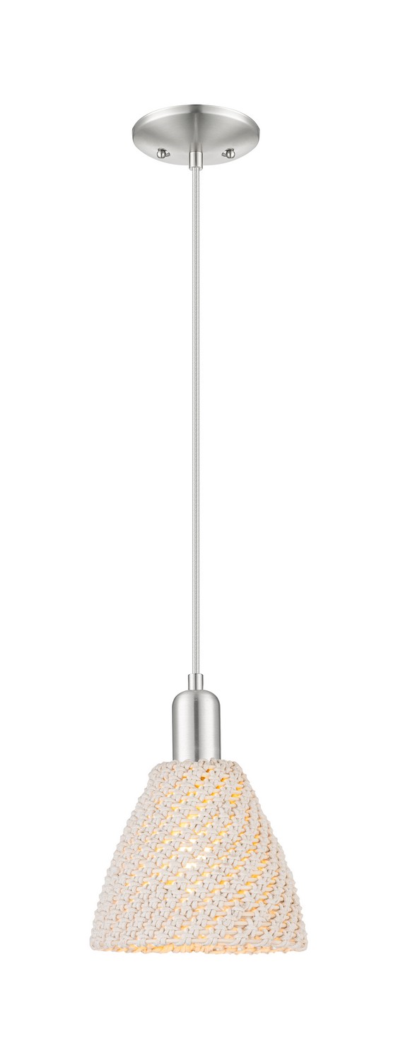 One Light Mini Pendant by Innovations - Arcadia Collection, Brushed Satin Nickel Finish - 716-1P-SN-NBD-75-NAT