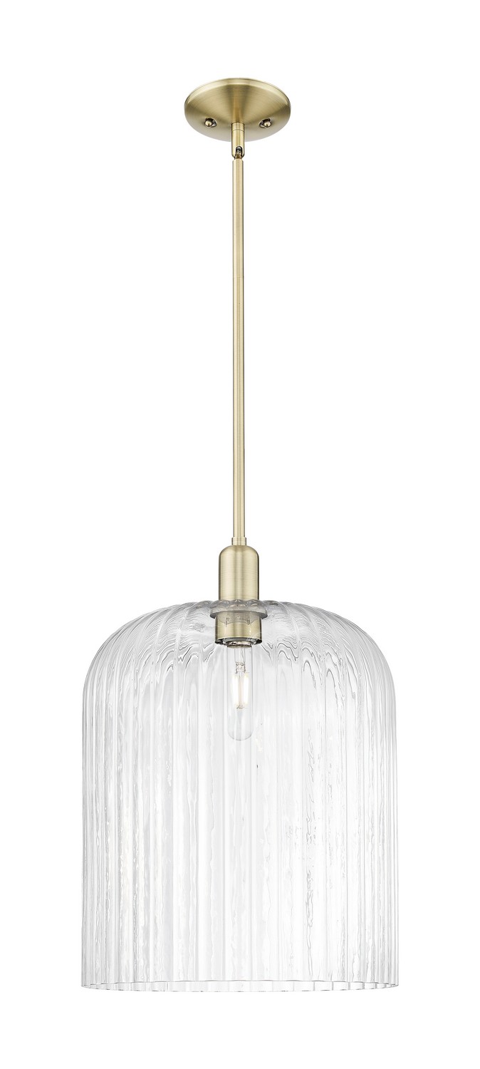 One Light Mini Pendant by Innovations - Arcadia Collection, Antique Brass Finish - 716-1S-AB-G559-12CL