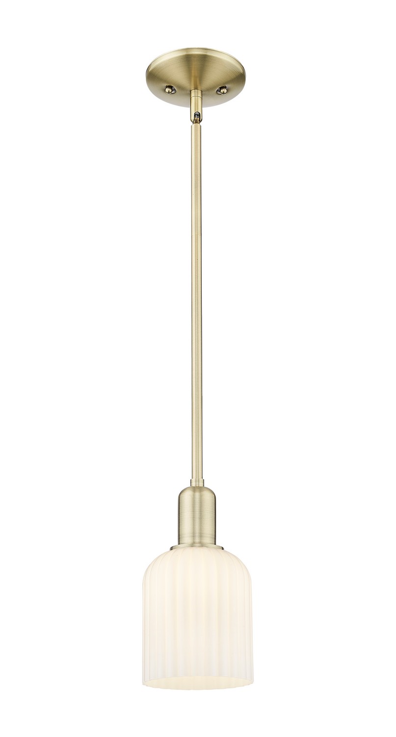 One Light Mini Pendant by Innovations - Arcadia Collection, Antique Brass Finish - 716-1S-AB-G559-5GWH