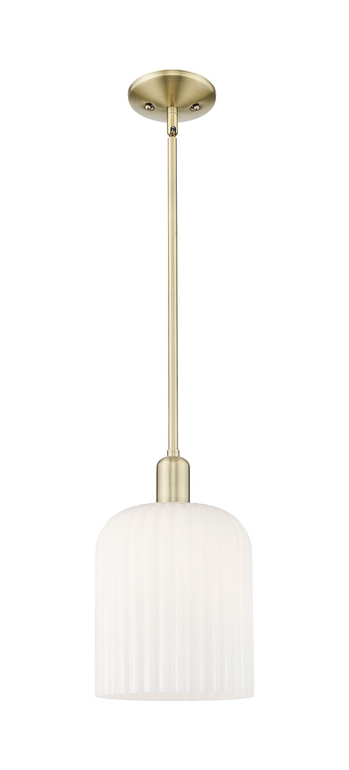One Light Mini Pendant by Innovations - Arcadia Collection, Antique Brass Finish - 716-1S-AB-G559-8GWH