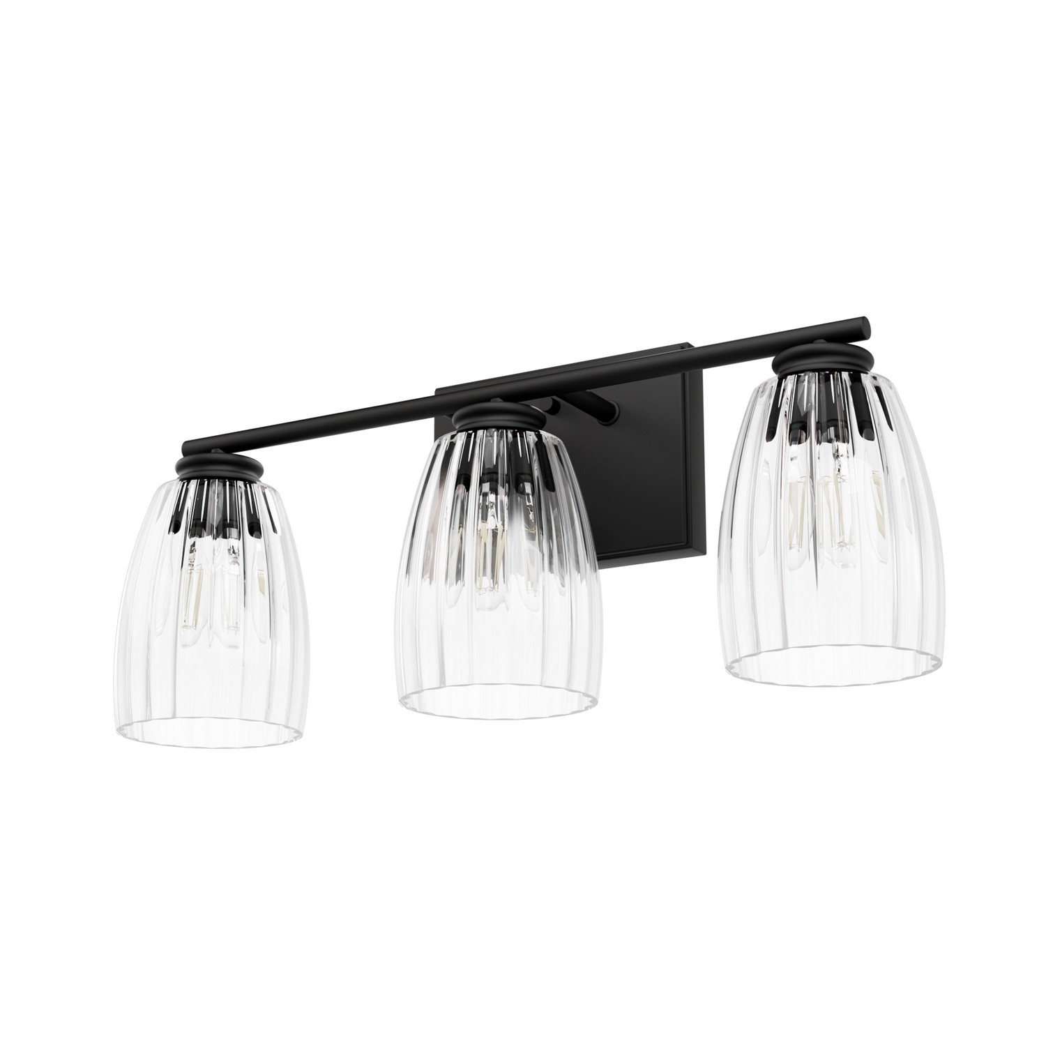 Matte Black  Bathroom Vanity Light from the Rossmoor Collection