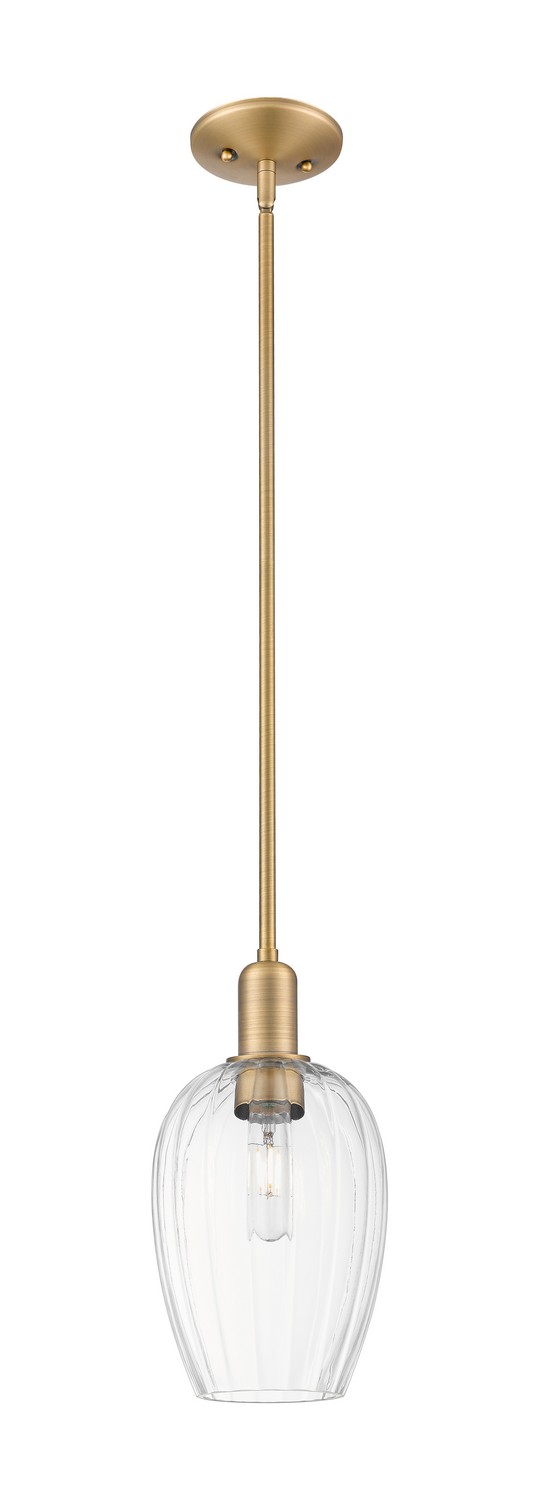 One Light Mini Pendant by Innovations - Arcadia Collection, Brushed Brass Finish - 716-1S-BB-G457-6CL