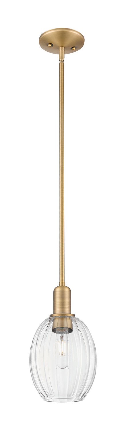 One Light Mini Pendant by Innovations - Arcadia Collection, Brushed Brass Finish - 716-1S-BB-G459-6CL