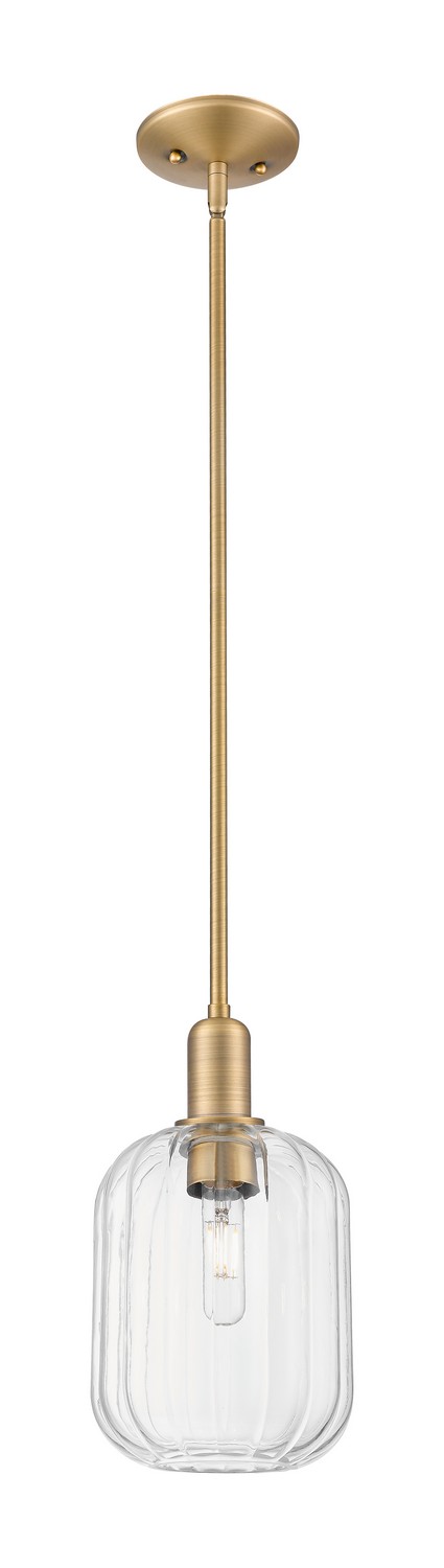 One Light Mini Pendant by Innovations - Arcadia Collection, Brushed Brass Finish - 716-1S-BB-G460-7CL