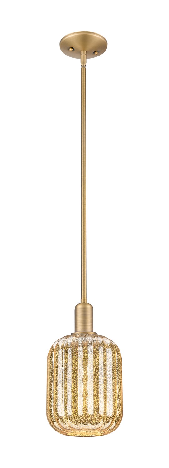 One Light Mini Pendant by Innovations - Arcadia Collection, Brushed Brass Finish - 716-1S-BB-G460-7ME