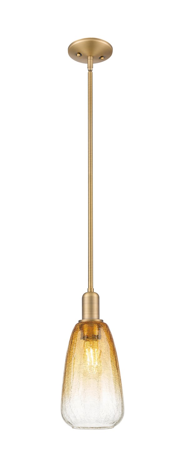 One Light Mini Pendant by Innovations - Arcadia Collection, Brushed Brass Finish - 716-1S-BB-G480-6AM
