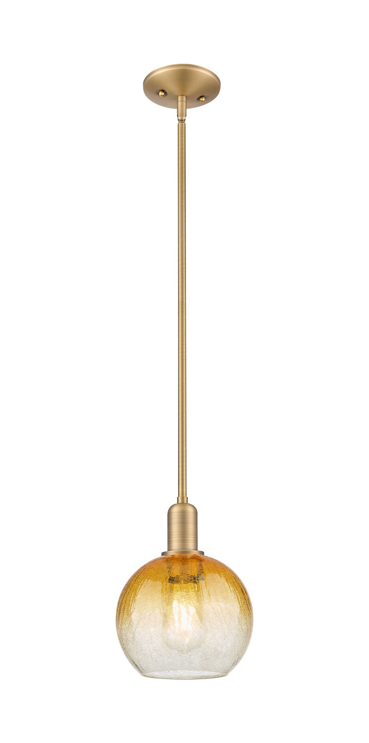 One Light Mini Pendant by Innovations - Arcadia Collection, Brushed Brass Finish - 716-1S-BB-G483-8AM