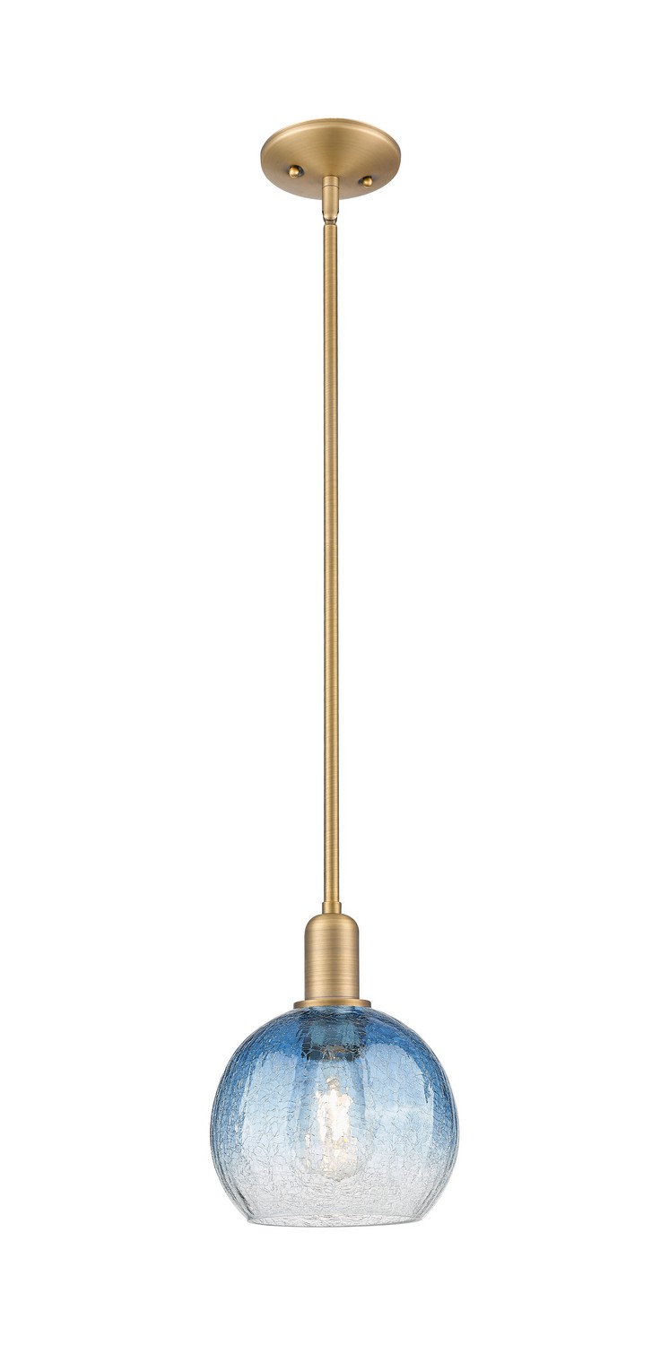 One Light Mini Pendant by Innovations - Arcadia Collection, Brushed Brass Finish - 716-1S-BB-G483-8SB