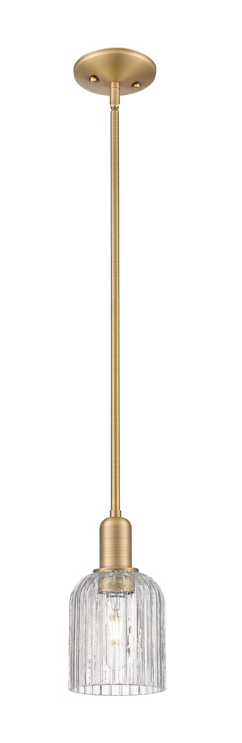 One Light Mini Pendant by Innovations - Arcadia Collection, Brushed Brass Finish - 716-1S-BB-G559-5CL