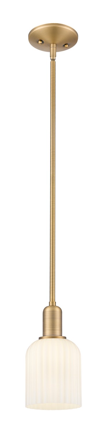 One Light Mini Pendant by Innovations - Arcadia Collection, Brushed Brass Finish - 716-1S-BB-G559-5GWH